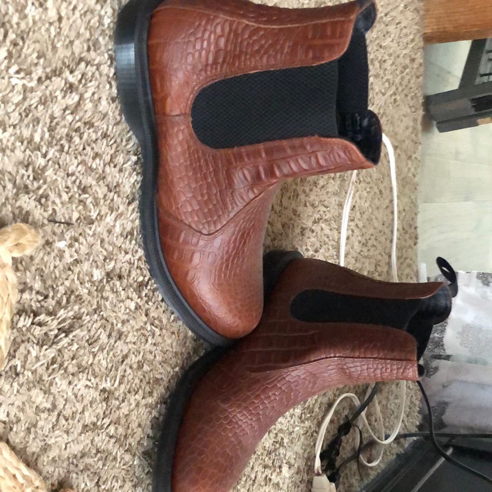Dr. Martens brown croc Chelsea boots
